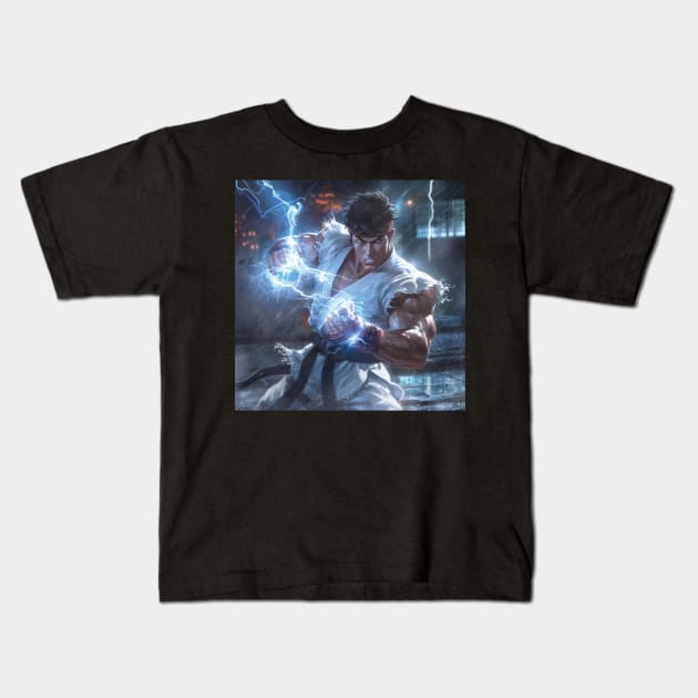 hadouken Kids T-Shirt by horrorshirt